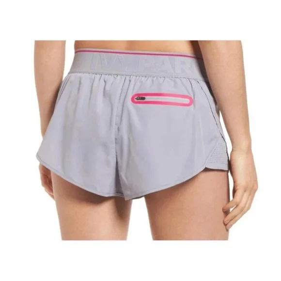 NEW IVY PARK Grey Perforated Panel Logo Waistband Running Shorts